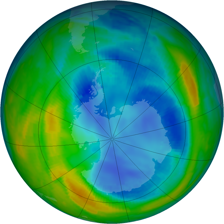 Antarctic ozone map for 18 August 1997